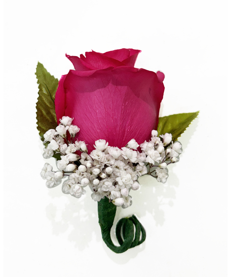 Hot Pink Rose Boutonniere