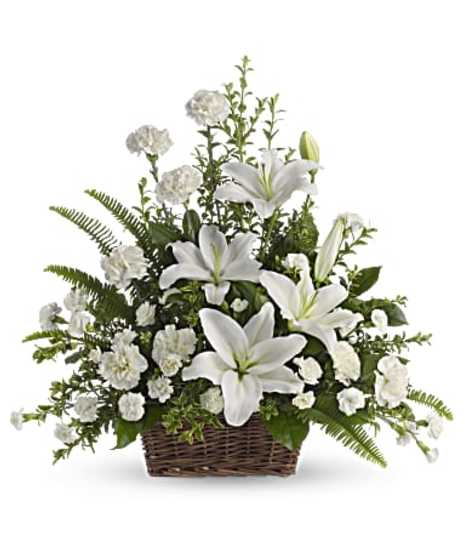 Peaceful White Lilies Basket