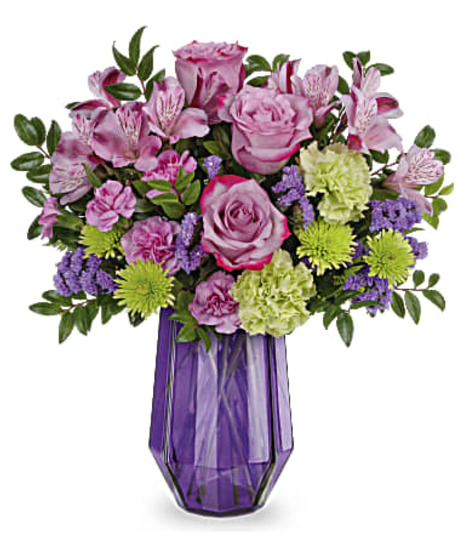 lavender and green floral arrangements