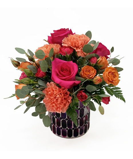 hot pink and orange flowers